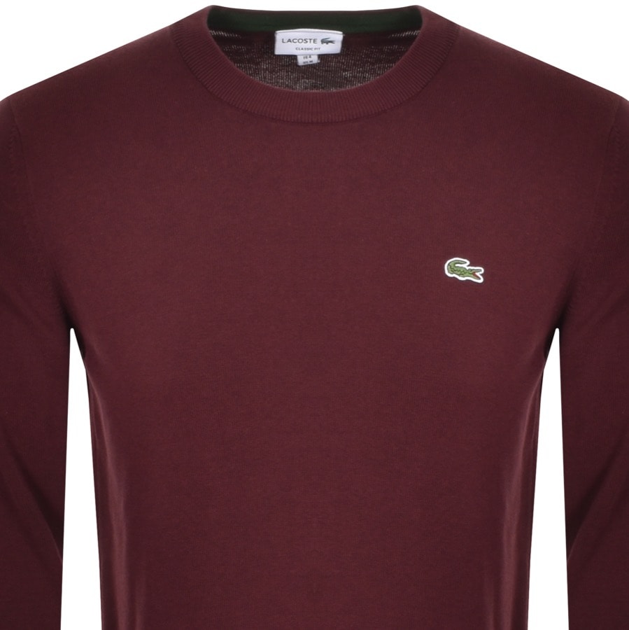Alternative Image for ProductLacoste Crew Neck Knit Jumper Burgundy2